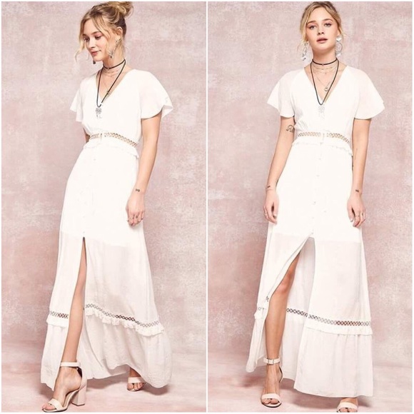 🆕LAST ONE La Lune Ivory Maxi Boho Dress - Picture 2 of 4